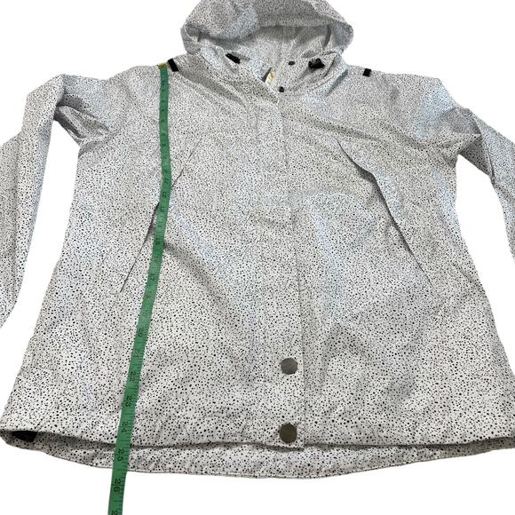 LUCY ACTIVEWEAR White Black Speckle Dot Hooded Lightweight Jacket Size Medium - Picture 9 of 10